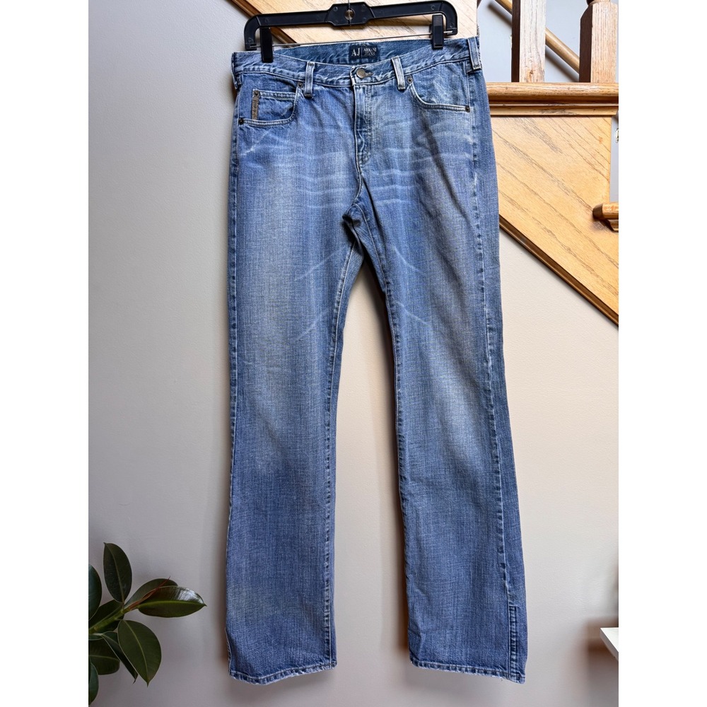 Y2K Armani AJ Jeans Mens Indigo 003 Series 31 Light Wash Denim Italian Designer